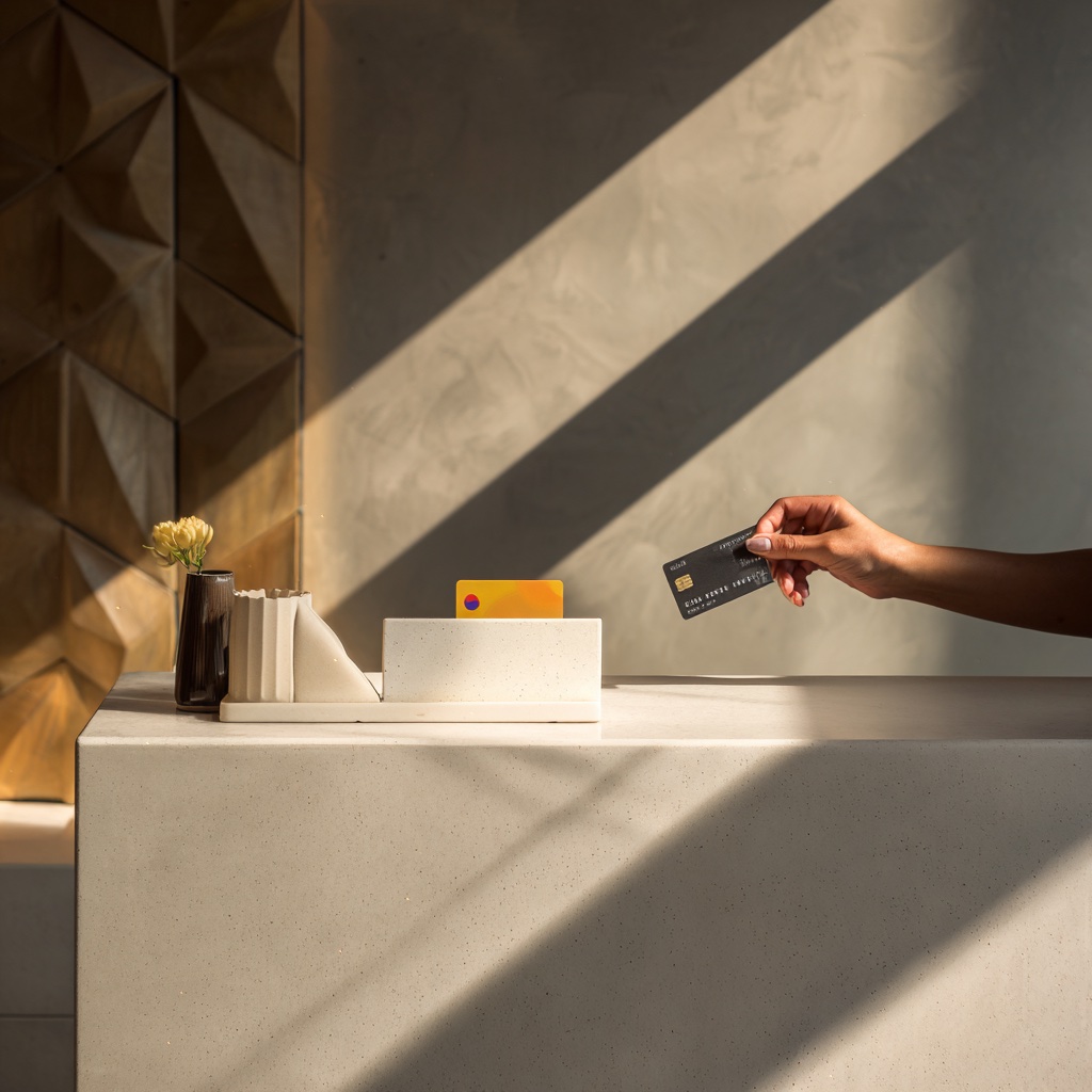 Patient paying at the front desk